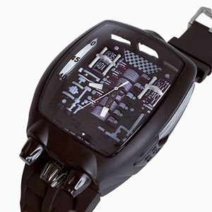 Montre Homme Série Moteur Best-Seller Transfrontalier Mouvement Quartz Boîtier Acrylique Lumineux Bracelet Silicone Tendance Distinctive - Product Image 5