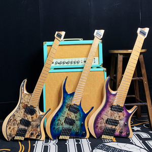 กีตาร์ 7 สายแบบไม่มีหัว รุ่นปรับแต่งได้ ตัวบอดี้ ASH แบบด้าน 24 เฟรต Grote GTWT-7Strings - Product Image 1