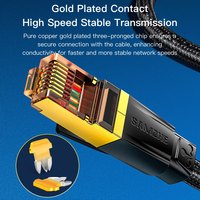 SAMZHE Cable de Conexión de Red Cat7 SSTP de 10 Gbps y 30 AWG, Cable de Cobre Puro Trenzado, Cable de Puente Ethernet de Par Trenzado de 5.50 mm