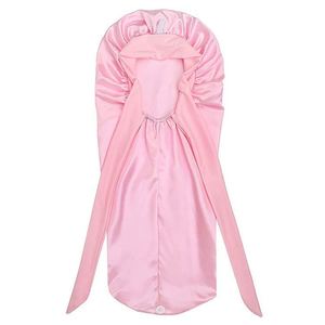 Bonnet de nuit en satin extra long pour femmes, avec bord large pour protéger les tresses et les cheveux naturels, réglable avec lien. - Product Image 3
