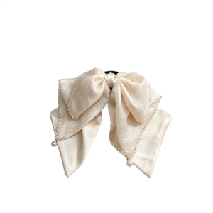 YAOYU Pince à cheveux requin style coréen, élégante et raffinée, avec nœud en maille et strass, pour queue de cheval et demi-coiffure - Product Image 3