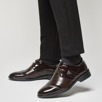 Chaussures Richelieu noires indiennes en cuir véritable respirant pour hommes, en cuir de vachette pleine fleur durable, style décontracté