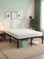 Lit en fer de haute qualité avec éclairage, cadre de lit simple, idéal pour chambre à louer, lit double en fer de 1,9 mètre ou 2 mètres pour chambre principale à domicile