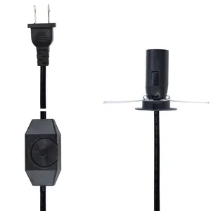 Usa B22 portalámparas Cable de soldadura Electrodo Lámpara de sal con interruptor Cable de alimentación de EE. UU. Dimmer