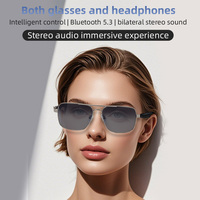 Lunettes de traduction intelligentes AI Lunettes de traduction de dialogue automatique multilingue Lunettes de soleil BT Call Music Earphone