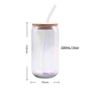 Hot Selling Dose geformte Glas becher, Trinkgläser 16 Unzen Biergläser Eis kaffee Niedliche Becher Tasse mit Bambus deckel und Strohhalm