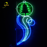 Decoración navideña para exteriores, luces LED 2D con motivo de poste de calle, novedad