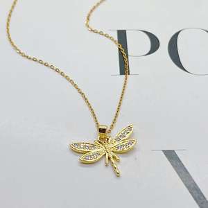 Venta caliente chapado en oro collar de acero inoxidable mujeres gargantilla collares completo circón colgante collar - Product Image 4