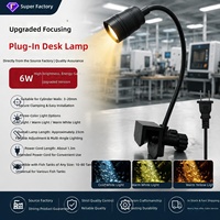 Nouvelle lampe LED pour aquarium avec fonction zoom, cadre en alliage d'aluminium, design projecteur, prise US, résistante à l'eau pour aquariums sud-américains