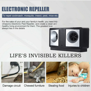 Repelente Electrónico de Plagas de Animales, Ultrasónico, Contra Insectos, Ratas, <span class=keywords><strong>Ratones</strong></span>, Repelente de Mosquitos ABS, Venta al por Mayor en China, 35-55kHZ - Product Image 4