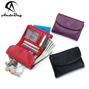 AndoBag Cartera Corta para Mujer, de Cuero Vacuno Genuino, Bolso de Mano Moderno, Gran Capacidad, Monedero, Tarjetero, 3033 - Product Image 1