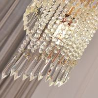 Lustre LED en fer forgé pour l'Europe du Nord, suspension pour salon, hôtel, escalier, cristal de luxe, hauteur réglable