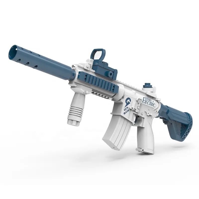 ปืนฉีดน้ำไฟฟ้าสำหรับเด็กปืนฉีดน้ำสไตล์ใหม่สำหรับฤดูร้อนปืนฉีดน้ำ M416สระว่ายน้ำกลางแจ้ง