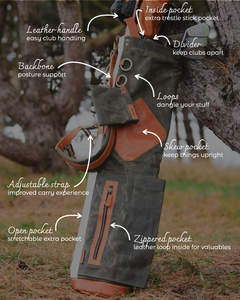 Bolsa de Golf Vintage de Lona Encerada Unisex con Cierre <span class=keywords><strong>Abierto</strong></span> 86x18cm - Product Image 6