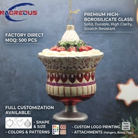Boule de Noël en verre soufflé en forme de cœur, fournisseur de marques privées, ODM, cadeau de voyage Californie, décoration pour la maison et les fêtes, en borosilicate, vente en gros
