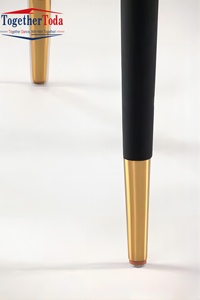 Sillón de Terciopelo de Diseño Moderno y Ligero de Lujo con Patas de Metal Negro para Comedor y Sala de Estar, para el Hogar y el Recibidor - Product Image 4