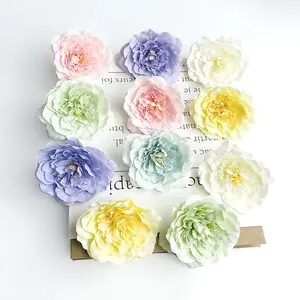 Vente en gros de nouvelles têtes de fleurs de pivoine en soie pour la décoration de gâteaux, fleurs artificielles bon marché - Product Image 2