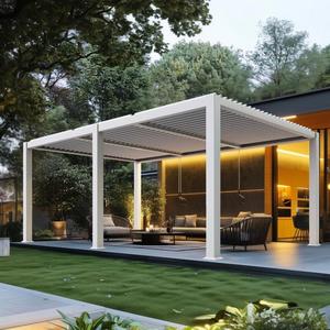 Pergola à lames orientables en aluminium thermolaqué robuste, imperméable, écologique, résistante au vent, pour extérieur, abri de jardin, prix usine, OEM - Product Image 4