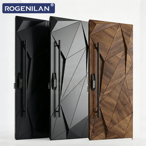 ROGENILAN Porte extérieure insonorisée personnalisée en aluminium, porte d'entrée <span class=keywords><strong>de</strong></span> sécurité sculptée en 3D pour maisons modernes - Product Image 1
