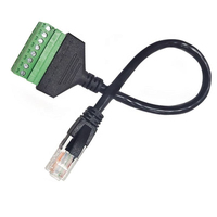Cable adaptador de red OEM TC008 CAT5 RJ45 macho-hembra a terminal de tornillo de 8 pines para CCTV DVR