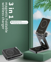 Chargeur sans fil multifonctionnel 3-en-1 pliable à aimant puissant 15W à charge rapide avec support personnalisable pour iPhone 18 17 16 15