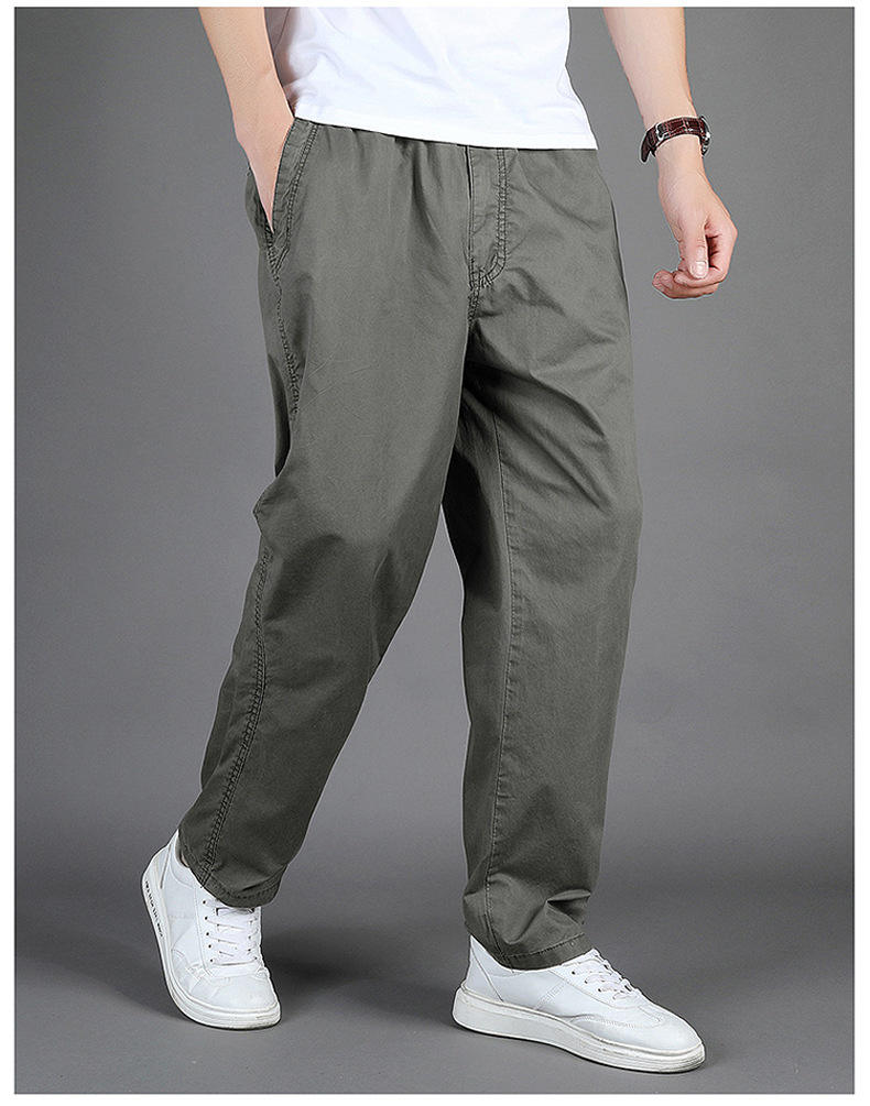 Pantalones y pantalones de algodón para hombre, pantalones de