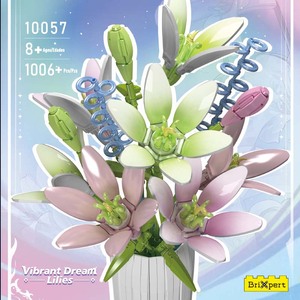 Mould King 10057 Colección botánica Vibrant Dream Lilies Flower <span class=keywords><strong>World</strong></span> Light Pink Gradual Lily Flower Building Block Set - Product Image 2
