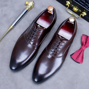 Chaussures Oxford pour hommes de style britannique de haute qualité, à lacets, doublure en cuir véritable, chaussures de bureau formelles, chaussures de cérémonie pour mariage - Product Image 3