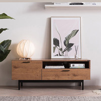 Meuble TV et table basse multifonctionnel en bois massif, style industriel nordique, pour petit appartement, salon