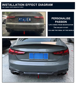 Diffuseur arrière en fibre de carbone véritable pour Audi RS5 B9.5 avec éclairage, lames de pare-chocs arrière pour RS5 B9.5 2020 2021 <span class=keywords><strong>2022</strong></span> 2023 2024 2025 - Product Image 6