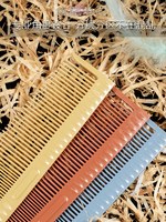 Peigne à dents larges pour cheveux longs Kenwei Professional Salon, pour barbiers et coiffeurs, avec manche en bambou, 19 cm