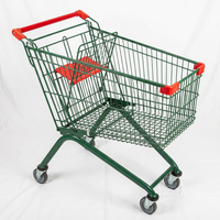 Mini chariot de courses en treillis métallique avec panier et roulettes pivotantes pour supermarché et magasin de détail