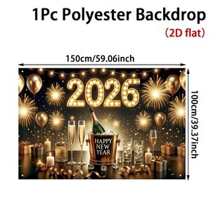 بالونات ذهبية عيد ميلاد 50 ، لافتة زينة قماش خلفية لمناسبات السنة الصينية الجديدة - Product Image 5