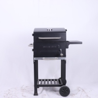 Barbecue portable au charbon de bois avec grille réglable en hauteur et table latérale pliable