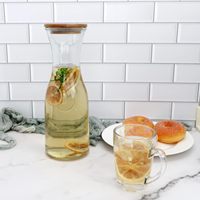 Carafe en verre KANGAROO 8oz 0,5 litre 1 litre 35OZ, vente en gros, carafe à vin et à eau, bouchons en bois, ouverture facile, gravure acide personnalisée