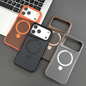 NUEVO Soporte Plegable Desert Gold de <span class=keywords><strong>Fibra</strong></span> de Carbono, Funda Magnética Rígida para iPhone 17 16 15 14 13 12 Pro Max Air - Product Image 6