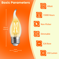 Expédition rapide, haute qualité, lampes LED en forme de maïs CA11 E12, 4W 450LM 2700K AC 120V, éclairage décoratif dimmable pour lustre