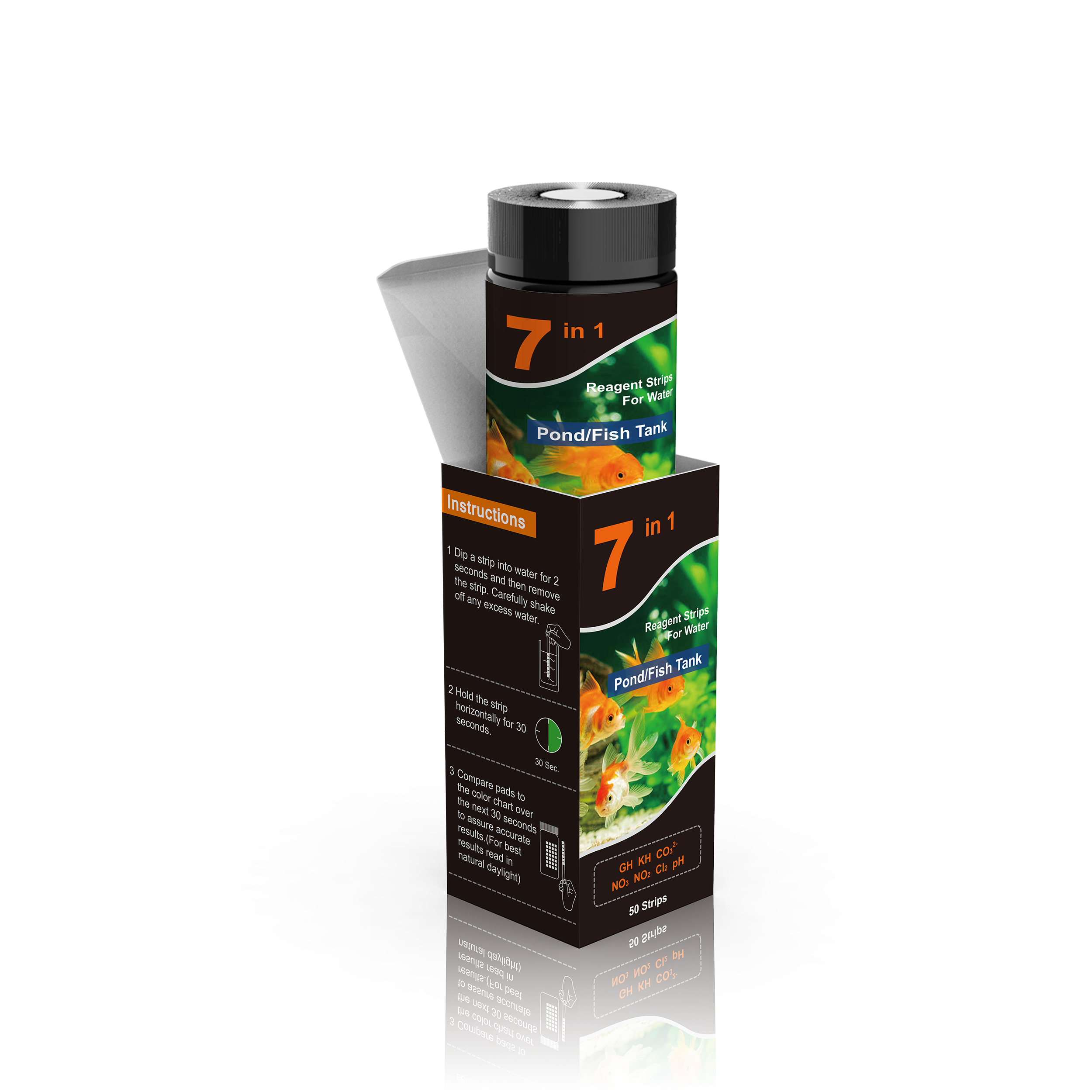 Hzutloer 7in1 Aquarium Test Kit - 100 Streifen Für Süß & Salzwasser