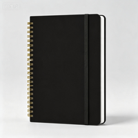 Carnet spirale A5 personnalisé avec élastique, reliure dorée, impression de logo OEM, pour le bureau, l'école ou comme cadeau
