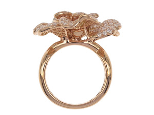 Anillo de oro de 18 quilates de alta calidad con diamantes naturales, diseño de flor, regalo de lujo para compromiso, fiesta, boda, joyería exquisita de moda - Product Image 2