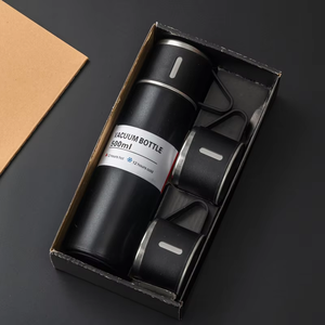 Thermos isotherme en acier inoxydable 304 de 500 ml avec 3 couvercles, ensemble cadeau personnalisable - Product Image 2