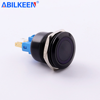 Bouton-poussoir miniature pour ascenseur, 22 mm, en acier inoxydable, indice de protection IP67, 1NO1NC, LED, anti-vandalisme, réinitialisation, 250 V