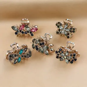 Kids Hairgrip Clips Butterfly Hair Claw Clips Alloy Rhinestone Girls Hair Accessories Fine Designer Metal Hair Claw