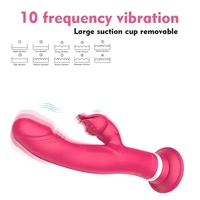 Vibromasseur Lapin en Silicone pour Poupée Sexuelle, Double Stimulation Point G et Léchage, 10 Fréquences, Ventouse, Étanche, Rechargeable USB