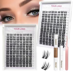 Bán Buôn Cá Nhân Lash Cụm Fluffy Giả Chồn Khay Lông Mi Mở Rộng D Curl Tự Làm Lông Mi Pre-Cắt Phân Khúc Cụm Lông Mi Kit - Product Image 2
