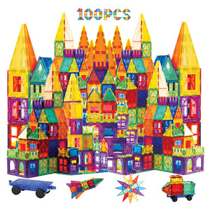 100 pièces <span class=keywords><strong>de</strong></span> blocs <span class=keywords><strong>de</strong></span> <span class=keywords><strong>construction</strong></span> magnétiques, ensemble magnétique préscolaire pour les tout-petits et les enfants, jouet éducatif interactif STEM, tuiles magnétiques - Product Image 1