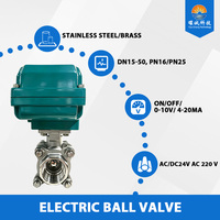 Vanne à boisseau sphérique électrique filetée ON/OFF en acier inoxydable 3 pièces AC 220V DN25 DN32 DN40 PN16/25 pour système d'eau réfrigérée CVC