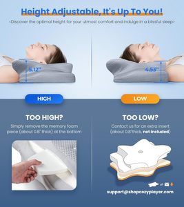 Almohada <span class=keywords><strong>Cervical</strong></span> Ortopédica Terapéutica de Espuma Viscoelástica Ergonómica Personalizada Profesional para Dormir de Lado - Product Image 3