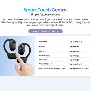 Audífonos Inalámbricos Blackview Airbuds 100, Cancelación de Ruido ENC 5.3, Pantalla Digital, Resistentes al Agua IPX8, Diseño de Clip para Oreja, Más de 20 Horas de Duración, Batería de Larga Duración - Product Image 5
