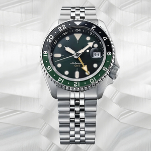 Reloj Deportivo Mecánico para Hombre con 5 Agujas GMT, <span class=keywords><strong>Cadena</strong></span> <span class=keywords><strong>de</strong></span> Cinco Eslabones en Bloques <span class=keywords><strong>de</strong></span> Color, Acero Inoxidable, Movimiento NH34, Esfera <span class=keywords><strong>de</strong></span> Cristal <span class=keywords><strong>de</strong></span> Zafiro - Product Image 6